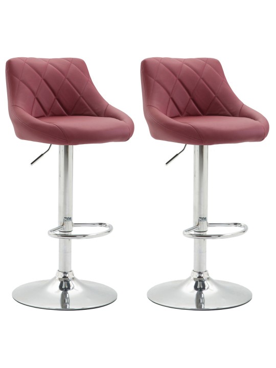 Set 2 taburete de bar Lazio imitatie piele C, bordo Set 2 taburete de bar Lazio imitatie piele C, bordo