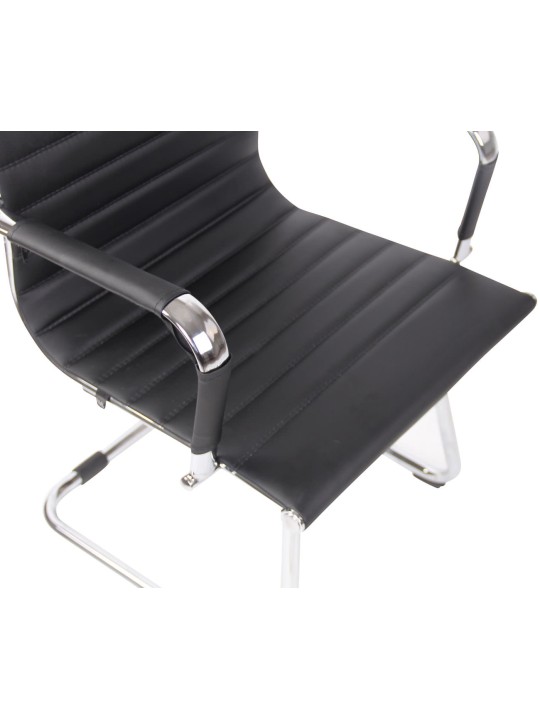 Scaun vizitator Balve imitatie de piele, negru