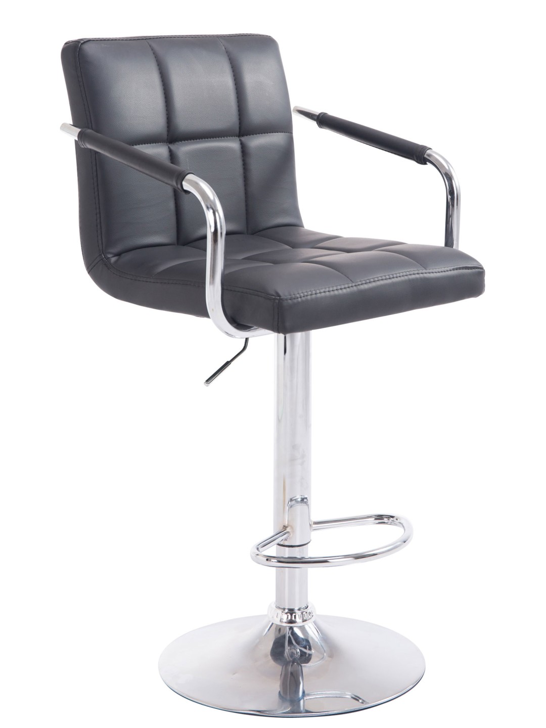 Scaun de bar Lucy V2 cromat, negru