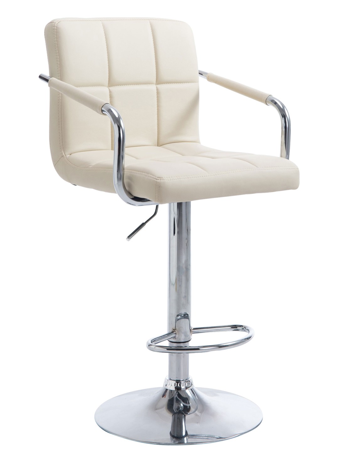 Scaun de bar Lucy V2 cromat, crem