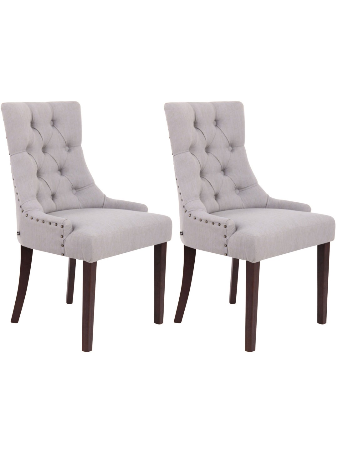 Set 2 scaune de sufragerie Aberdeen stofa antic, gri