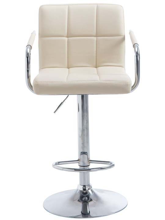 Scaun de bar Lucy V2 cromat, crem