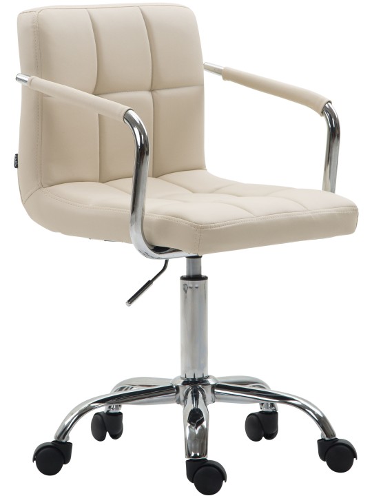 Scaun de birou Lucy V2 imitatie piele, crem