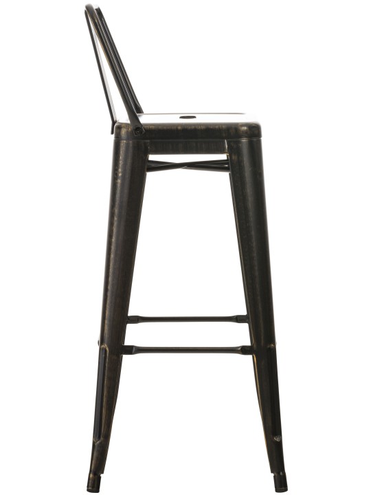 Scaun de bar Mason antic, negru-auriu Scaun de bar Mason antic, negru-auriu