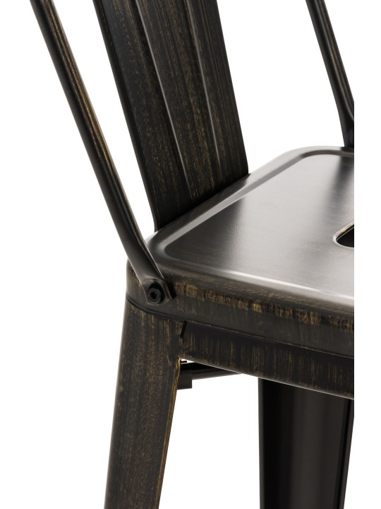 Scaun de bar Mason antic, negru-auriu Scaun de bar Mason antic, negru-auriu
