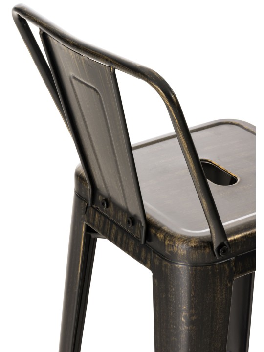Scaun de bar Mason antic, negru-auriu Scaun de bar Mason antic, negru-auriu