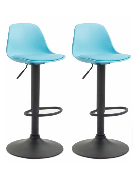 Set 2 scaune de bar Kiel plastic, albastru Set 2 scaune de bar Kiel plastic, albastru