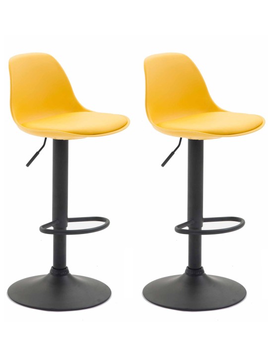 Set 2 scaune de bar Kiel plastic, galben