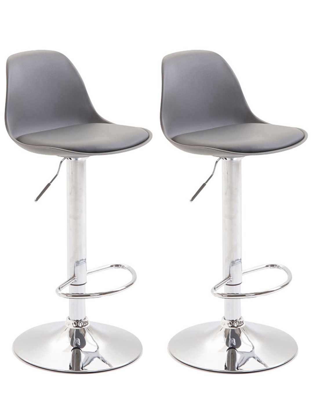 Set 2 scaune de bar Kiel plastic crom, gri