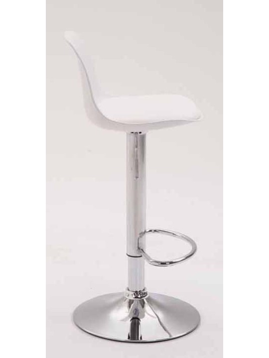 Set 2 scaune de bar Kiel plastic crom, alb