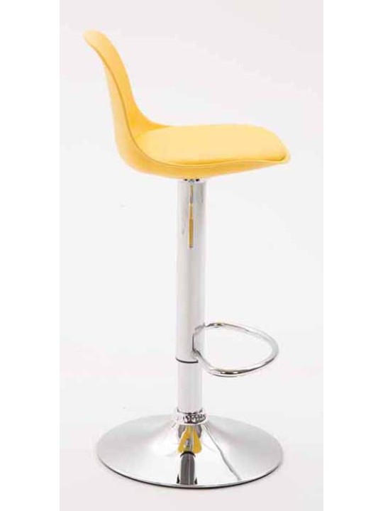 Set 2 scaune de bar Kiel plastic crom, galben