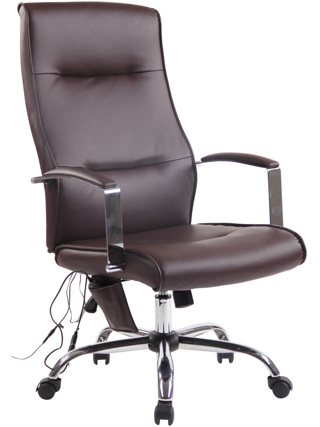 Scaun de birou Portland din piele artificiala cu functie de masaj, maro