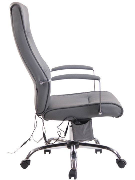 Scaun de birou Portland din piele artificiala cu functie de masaj, gri