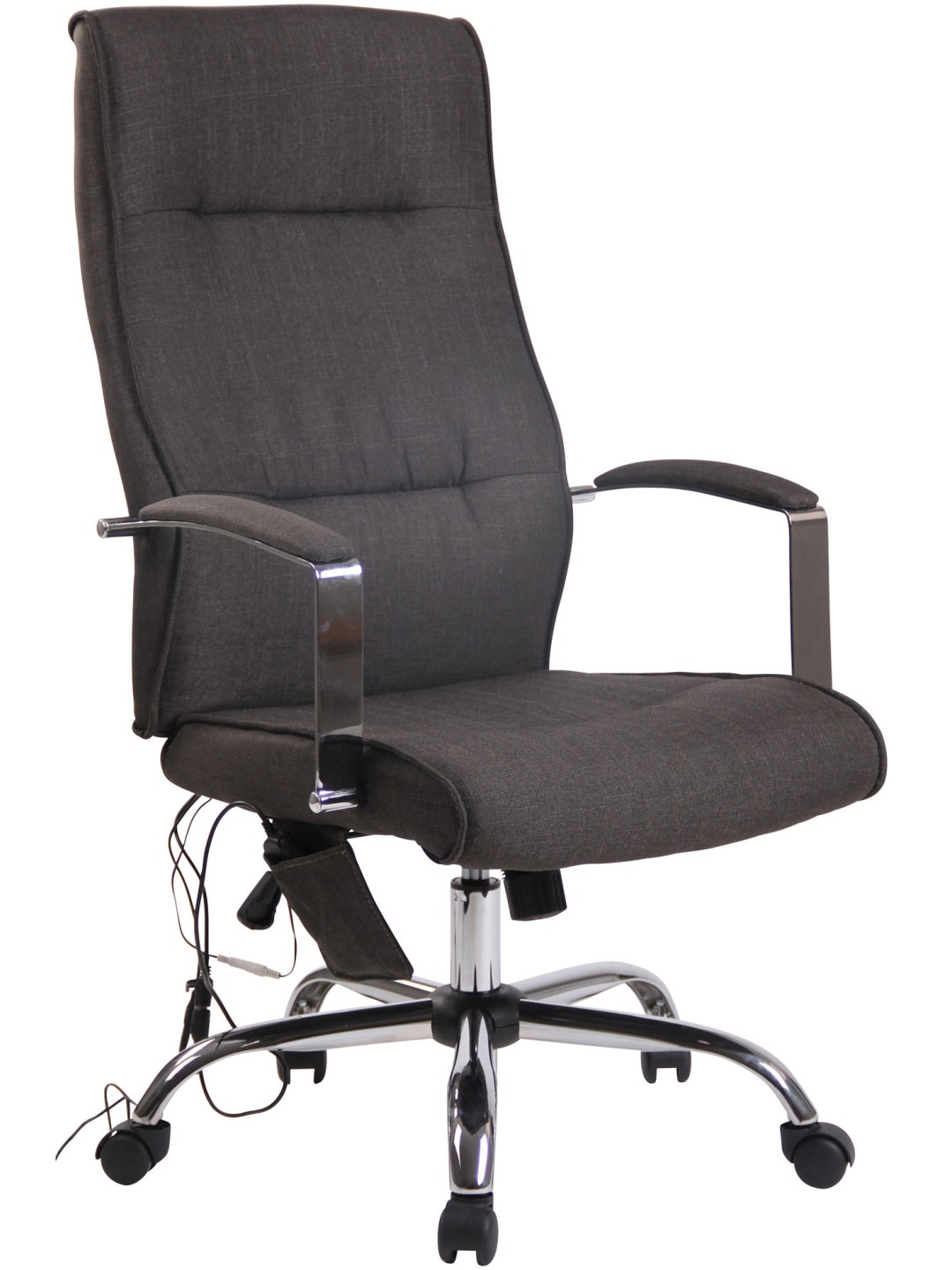 Scaun de birou țesătură Portland cu funcție de masaj, gri închis