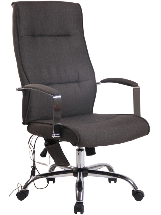 Scaun de birou țesătură Portland cu funcție de masaj, gri închis