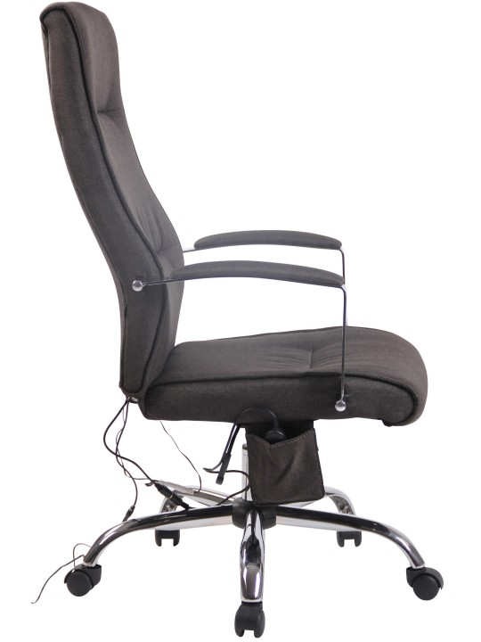 Scaun de birou țesătură Portland cu funcție de masaj, gri închis