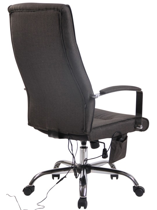 Scaun de birou țesătură Portland cu funcție de masaj, gri închis