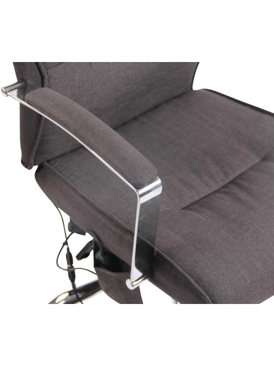 Scaun de birou țesătură Portland cu funcție de masaj, gri închis