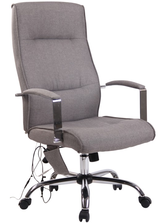 Scaun de birou țesătură Portland cu funcție de masaj, gri