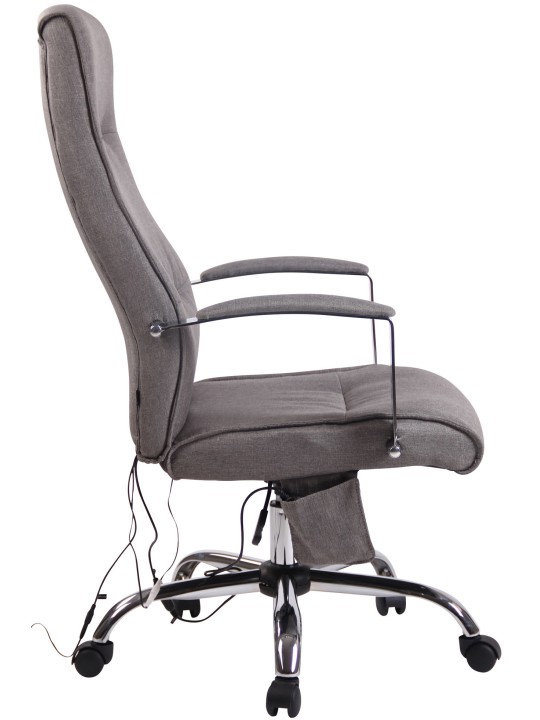 Scaun de birou țesătură Portland cu funcție de masaj, gri