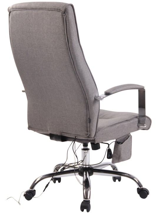 Scaun de birou țesătură Portland cu funcție de masaj, gri