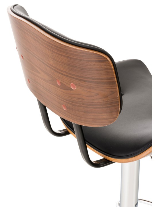 Set 2 taburete de bar Sarnia imitatie piele, nuc/negru