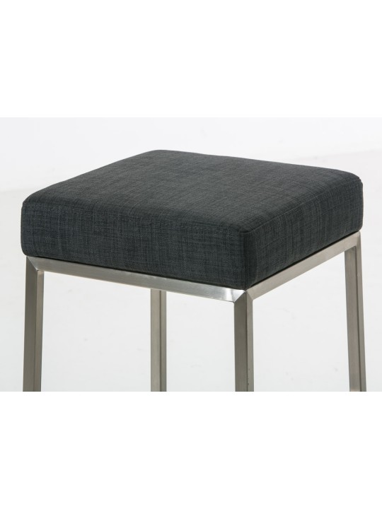 Set 2 scaune de bar Montreal 85 stofa otel inoxidabil, gri închis