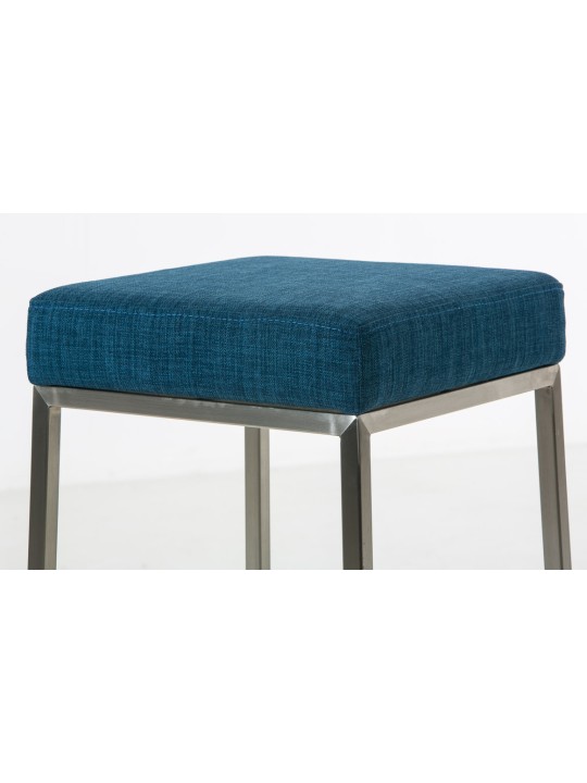 Set 2 scaune de bar Montreal 85 stofa otel inoxidabil, albastru