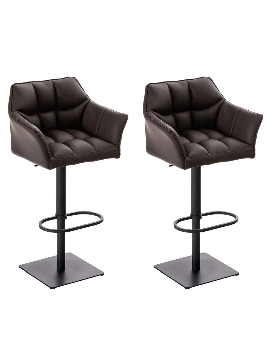 Set 2 taburete de bar Damaso imitatie piele, maro