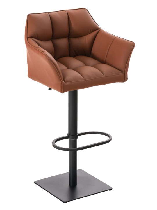 Set 2 taburete de bar Damaso imitatie piele, maro deschis