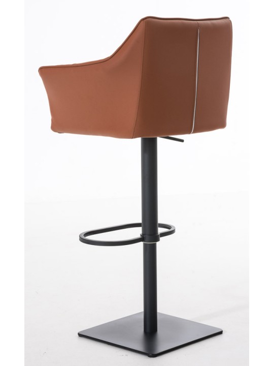 Set 2 taburete de bar Damaso imitatie piele, maro deschis