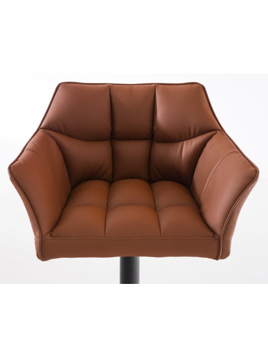 Set 2 taburete de bar Damaso imitatie piele, maro deschis