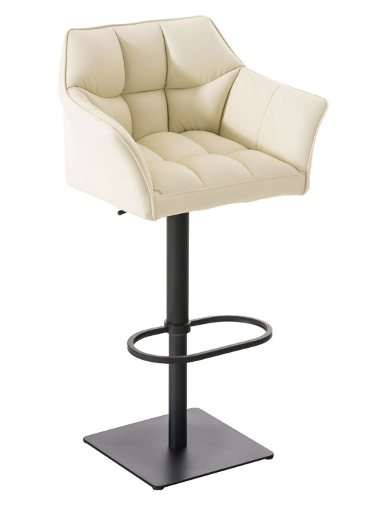 Set 2 taburete de bar Damaso imitatie piele, crem