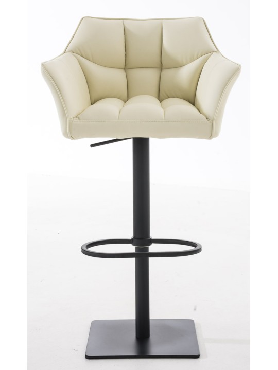 Set 2 taburete de bar Damaso imitatie piele, crem