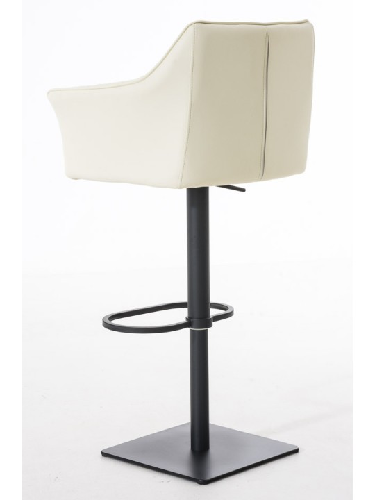 Set 2 taburete de bar Damaso imitatie piele, crem