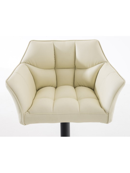 Set 2 taburete de bar Damaso imitatie piele, crem