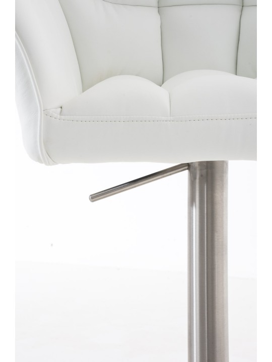 Set 2 taburete de bar Damaso imitatie piele otel inoxidabil, alb