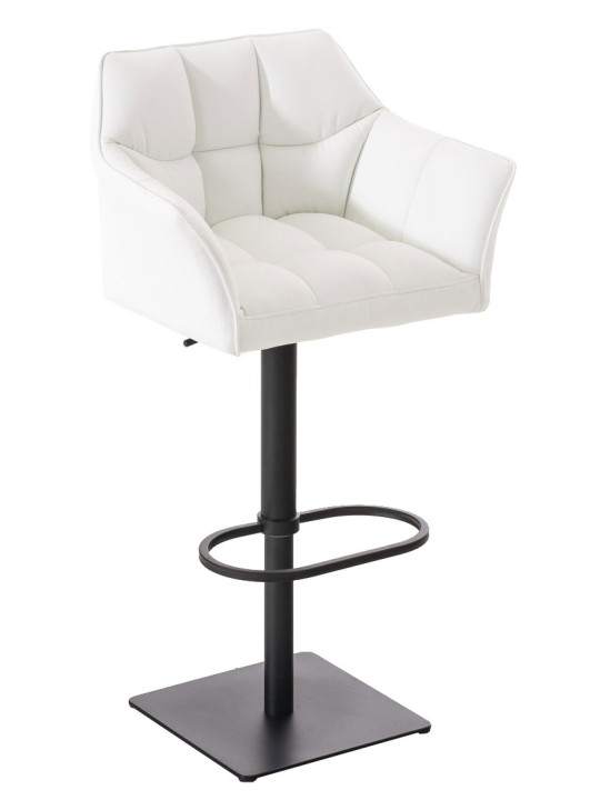 Set 2 taburete de bar Damaso imitatie piele, alb