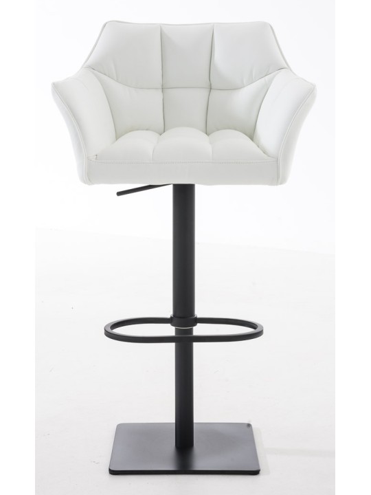 Set 2 taburete de bar Damaso imitatie piele, alb