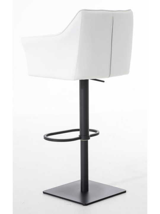 Set 2 taburete de bar Damaso imitatie piele, alb