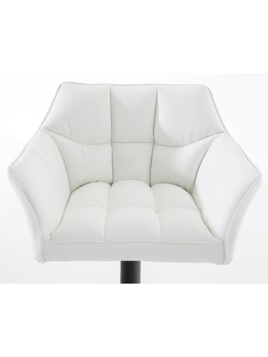 Set 2 taburete de bar Damaso imitatie piele, alb