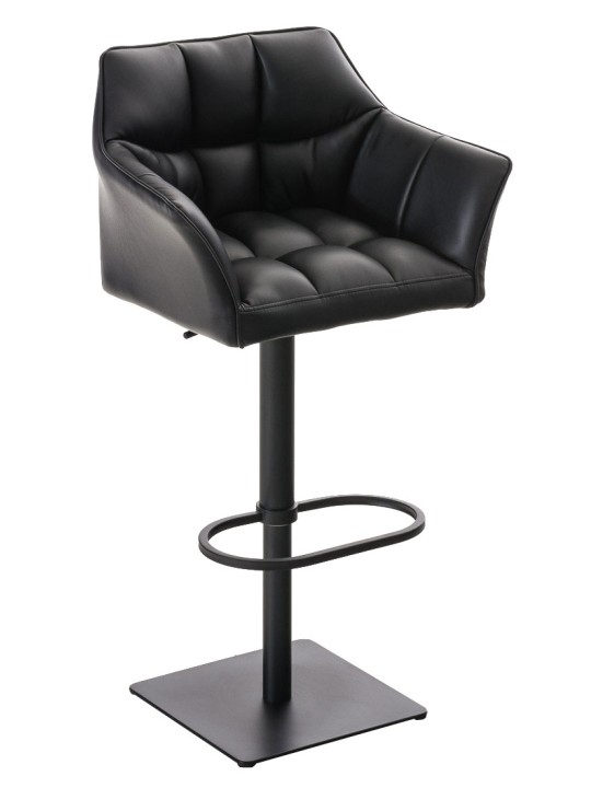 Set 2 taburete de bar Damaso imitatie piele, negru