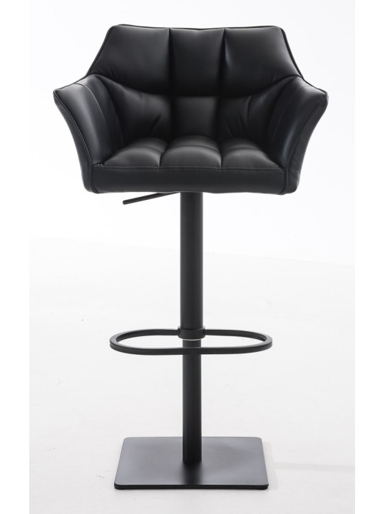 Set 2 taburete de bar Damaso imitatie piele, negru