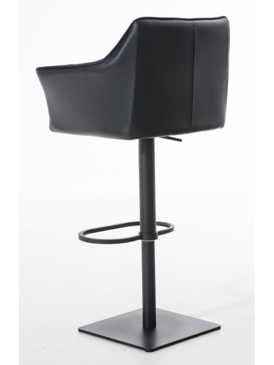 Set 2 taburete de bar Damaso imitatie piele, negru