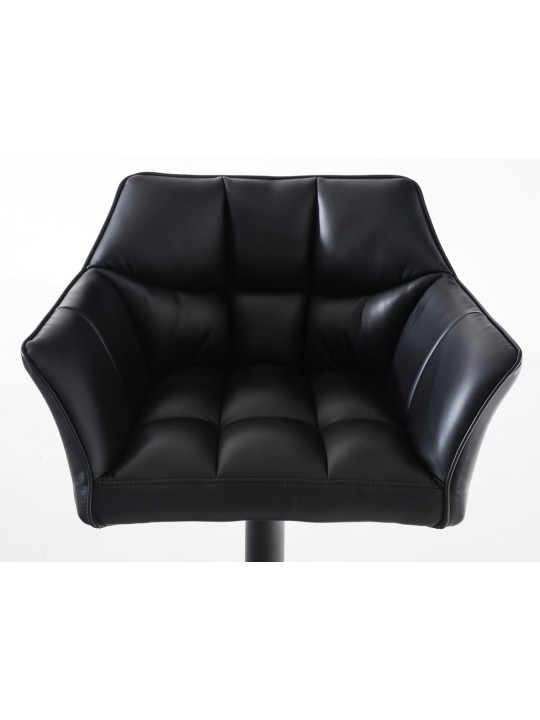 Set 2 taburete de bar Damaso imitatie piele, negru