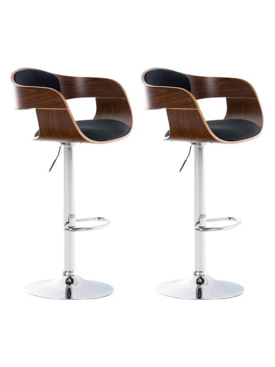 Set 2 scaune de bar Kingston C stofa, nuc/negru Set 2 scaune de bar Kingston C stofa, nuc/negru