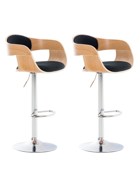 Set 2 scaune de bar Kingston C stofa, natural/negru Set 2 scaune de bar Kingston C stofa, natural/negru