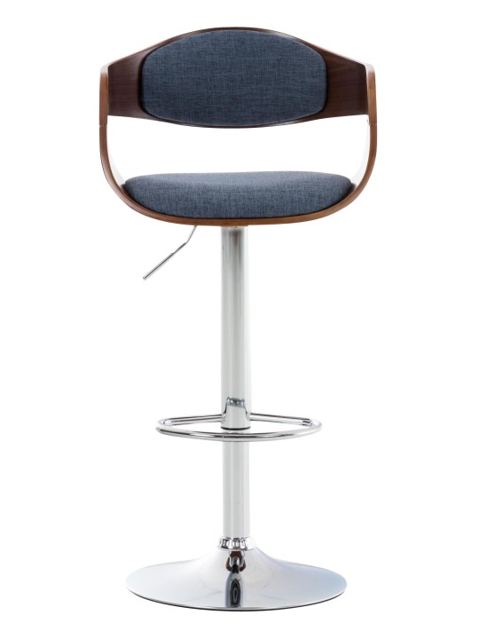 Set 2 scaune de bar Kingston C stofa, nuc/albastru