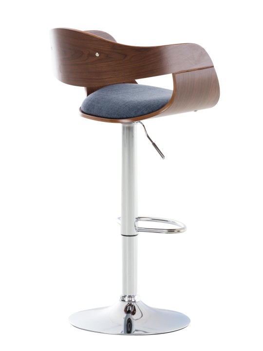 Set 2 scaune de bar Kingston C stofa, nuc/albastru