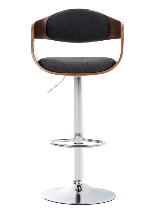 Set 2 scaune de bar Kingston C stofa, nuc/gri închis